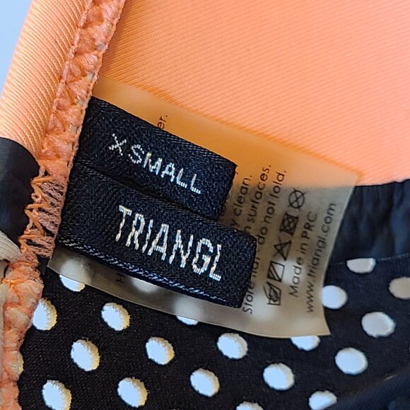 Triangl Bikini Top Womens Extra Small Orange White Mesh Swimsuit - Picture 4 of 7